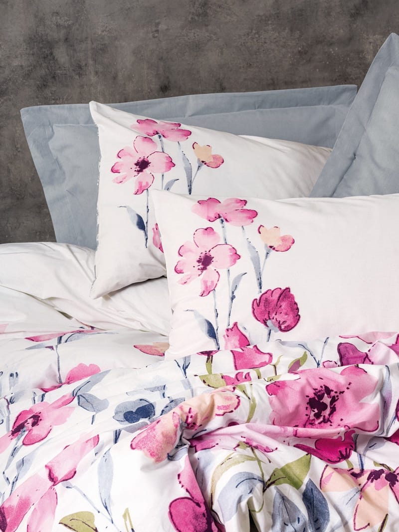 Carla Bäddset 240x220 cm - Grå Vit Rosa - Textilier & mattor - Sängkläder - Bäddset & påslakanset