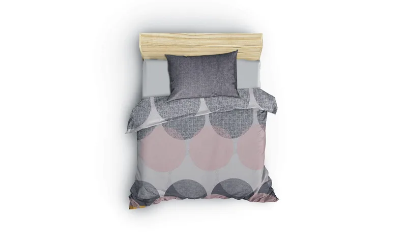 Dilsah Bäddset 140x200 cm, Grå Rosa Vit