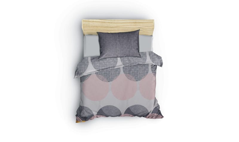 Dilsah Bäddset 140x200 cm, Grå Rosa Vit