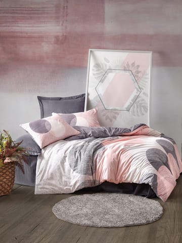 Dilsah Bäddset 240x220 cm - Grå Rosa Vit - Textilier & mattor - Sängkläder - Bäddset & påslakanset