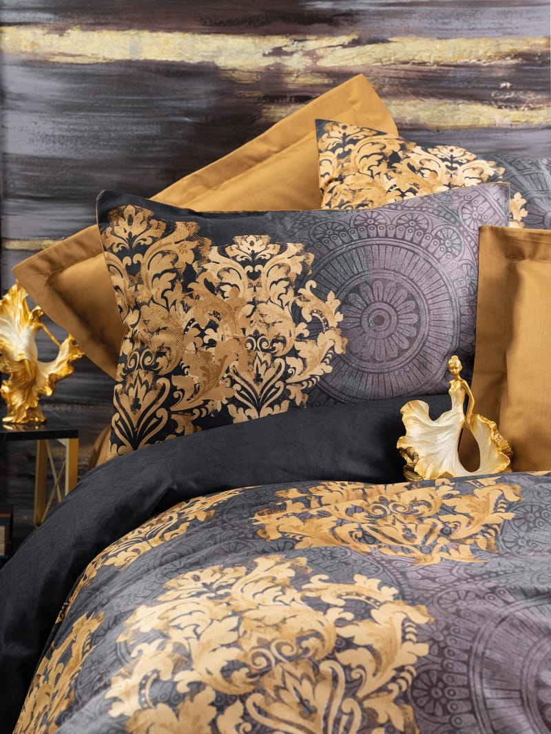 Jovrenis Bäddset 240x220 cm - Antracit/Beige - Textilier & mattor - Sängkläder - Bäddset & påslakanset