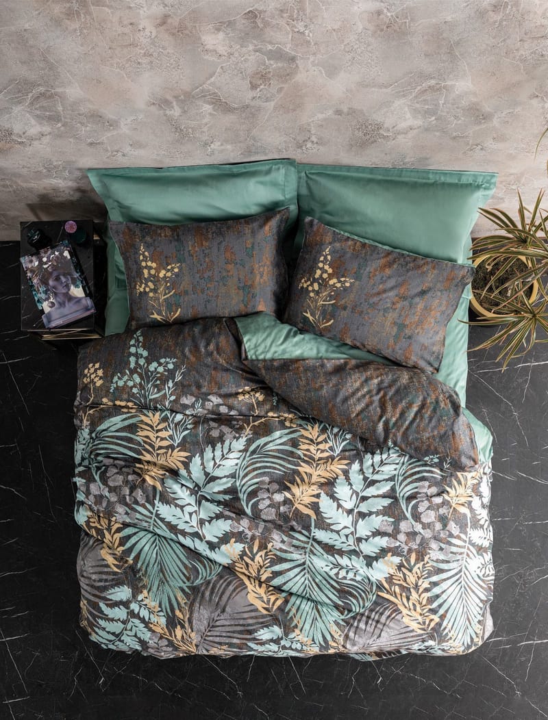 Lyronis Bäddset 240x220 cm - Mint/Antracit/Brun - Textilier & mattor - Sängkläder - Bäddset & påslakanset