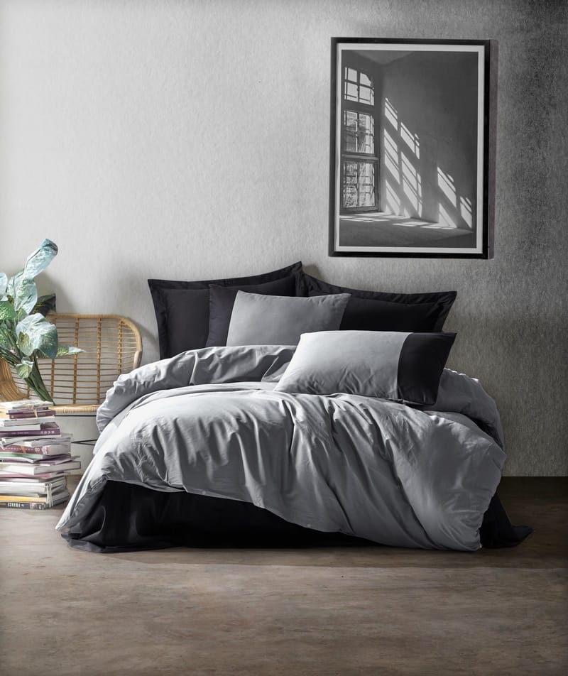 Nelam Bäddset 240x220 cm - Grå Svart - Textilier & mattor - Sängkläder - Bäddset & påslakanset