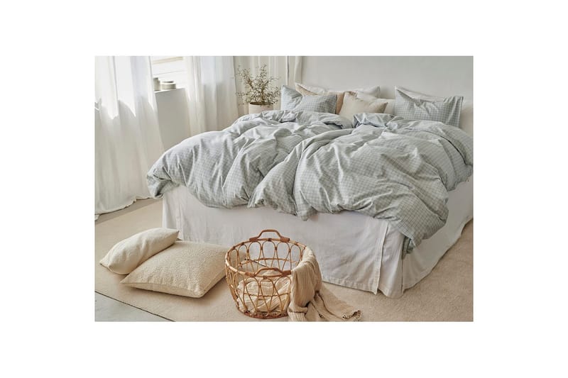 Påslakan 2-Dels Set Birger Flanell Grön - Grön - Textilier & mattor - Sängkläder - Täcke - Enkeltäcke