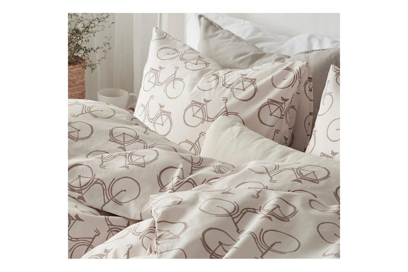 Påslakan 2-Dels Set Cykel Beige - Beige - Textilier & mattor - Sängkläder - Täcke