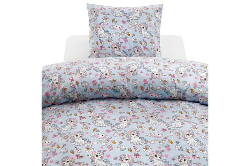 Påslakan 2-Dels Set Enhörning Blå, Blå