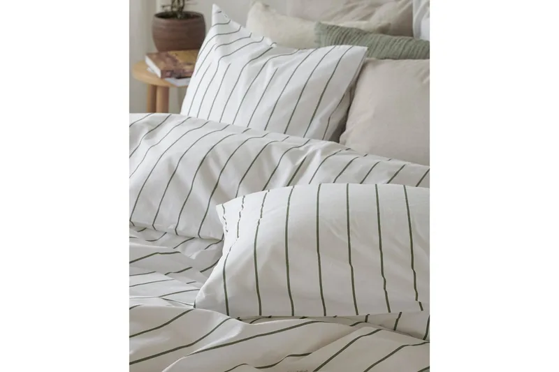 Påslakanset Dubbelsäng 3-Dels Saga - Grön - Textilier & mattor - Sängkläder - Bäddset & påslakanset