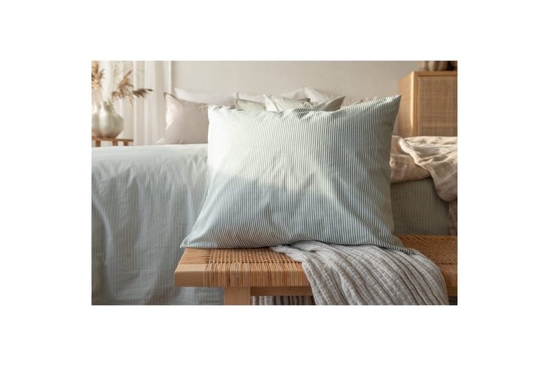 Påslakanset Dubbelsäng 3-Dels Thelma Stripe Grön - Textilier & mattor - Sängkläder - Bäddset & påslakanset