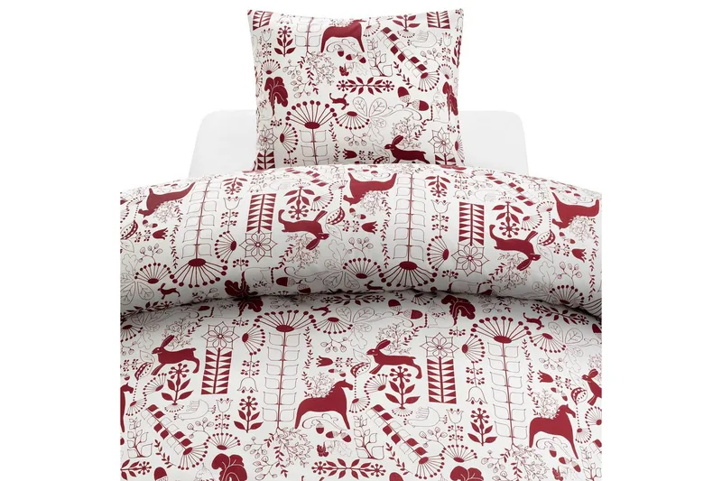 Påslakanset Enkelsäng 2-Dels Äppelbo, Röd