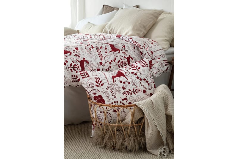 Påslakanset Enkelsäng 2-Dels Äppelbo - Röd - Textilier & mattor - Sängkläder - Bäddset & påslakanset