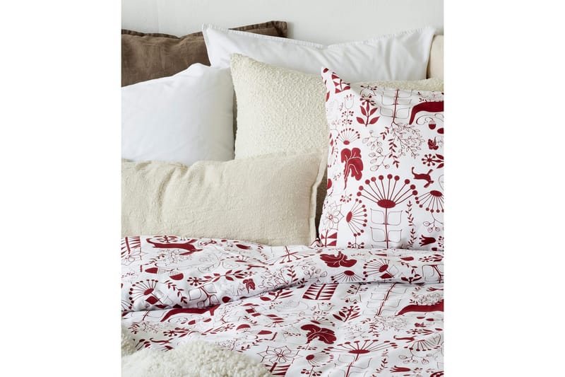 Påslakanset Enkelsäng 2-Dels Äppelbo - Röd - Textilier & mattor - Sängkläder - Bäddset & påslakanset