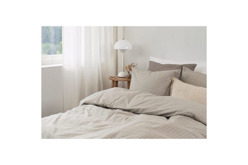 Påslakanset Enkelsäng 2-Dels Birger Flanell - Greige - Textilier & mattor - Sängkläder - Täcke - Enkeltäcke