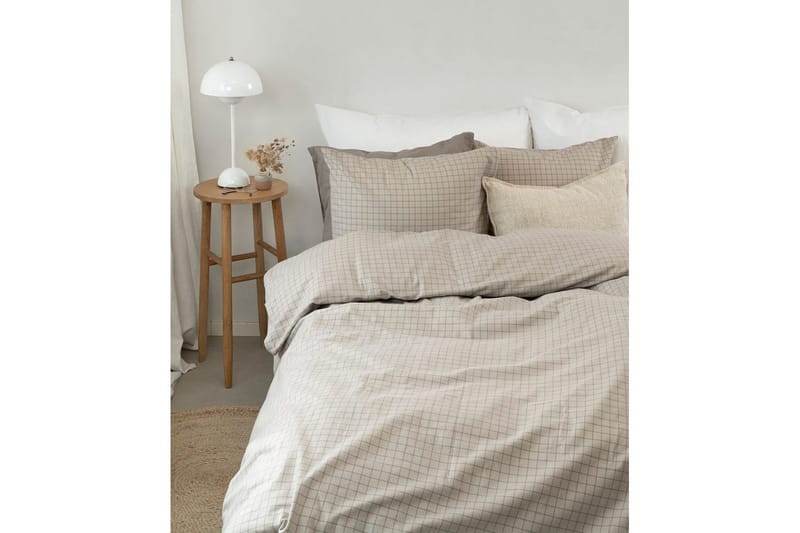 Påslakanset Enkelsäng 2-Dels Birger Flanell - Greige - Textilier & mattor - Sängkläder - Täcke - Enkeltäcke