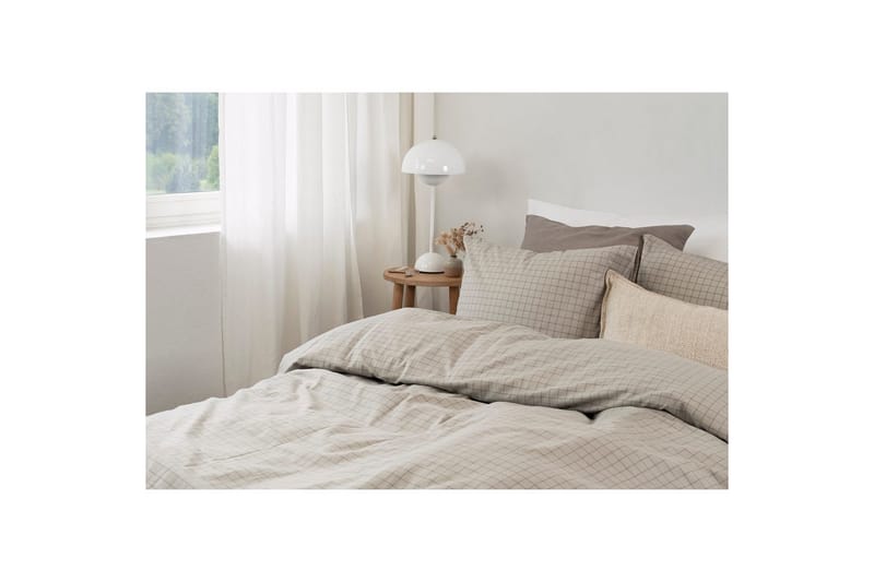 Påslakanset Enkelsäng 2-Dels Birger Flanell - Greige - Textilier & mattor - Sängkläder - Täcke - Enkeltäcke
