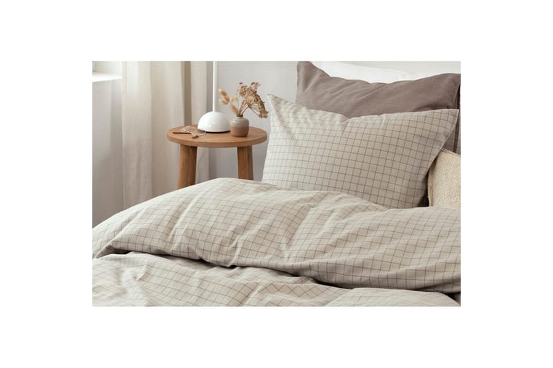 Påslakanset Enkelsäng 2-Dels Birger Flanell - Greige - Textilier & mattor - Sängkläder - Täcke - Enkeltäcke