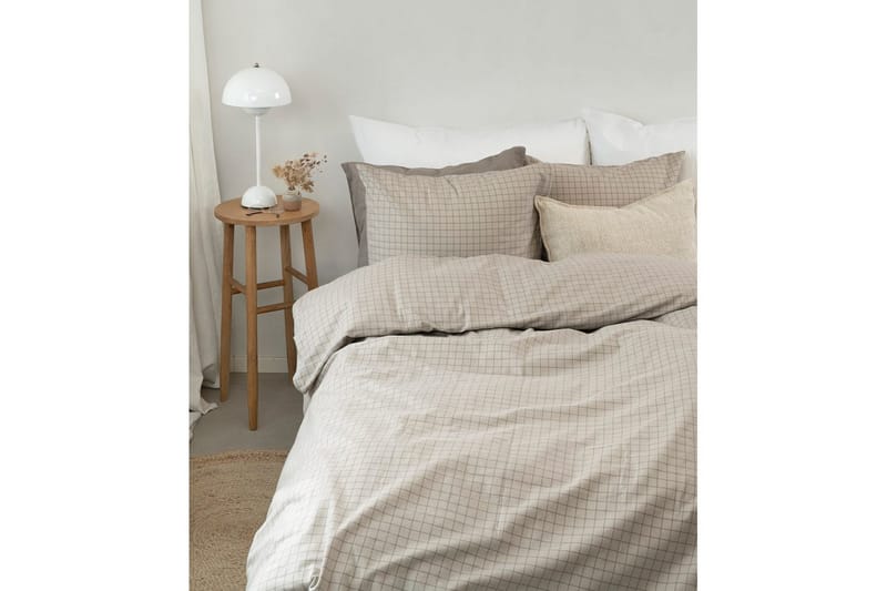 Påslakanset Enkelsäng 2-Dels Birger Flanell - Greige - Textilier & mattor - Sängkläder - Täcke - Enkeltäcke