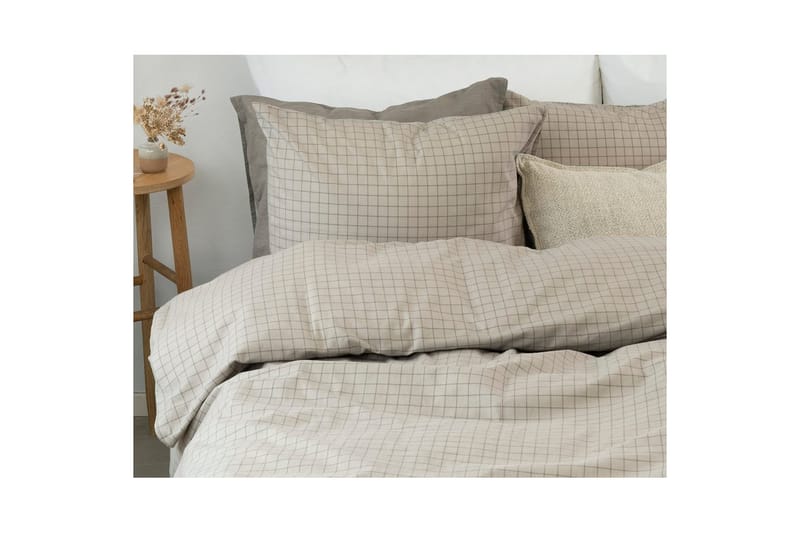 Påslakanset Enkelsäng 2-Dels Birger Flanell - Greige - Textilier & mattor - Sängkläder - Täcke - Enkeltäcke