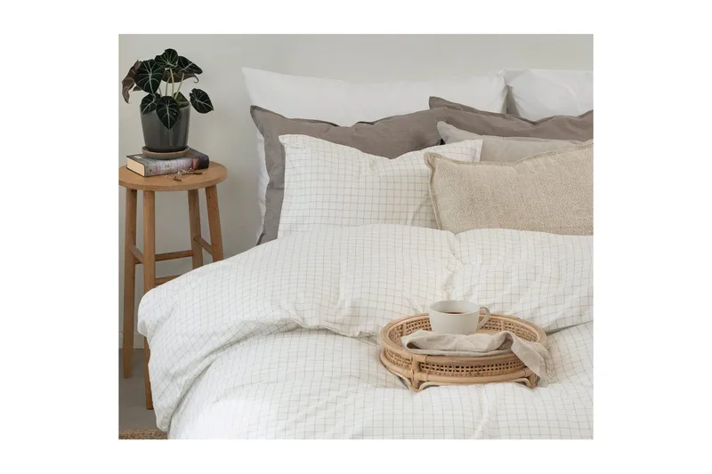 Påslakanset Enkelsäng 2-Dels Birger Flanell - Offwhite - Textilier & mattor - Sängkläder - Täcke - Enkeltäcke