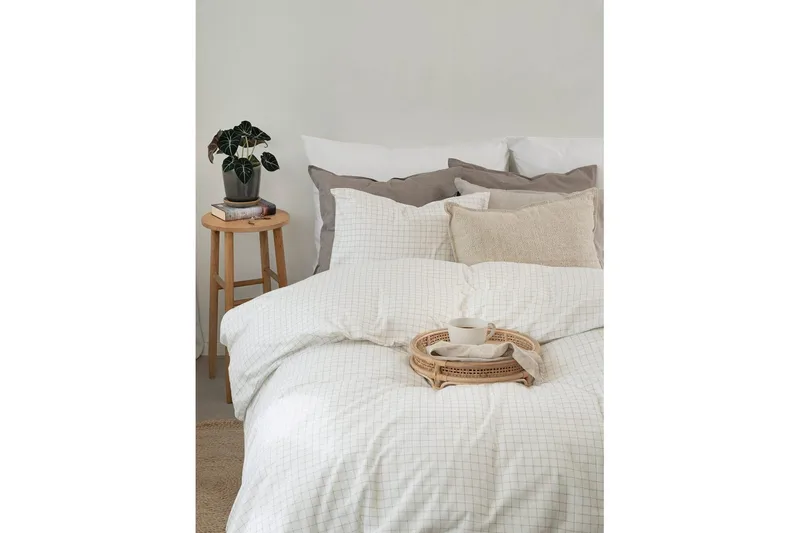 Påslakanset Enkelsäng 2-Dels Birger Flanell - Offwhite - Textilier & mattor - Sängkläder - Täcke - Enkeltäcke