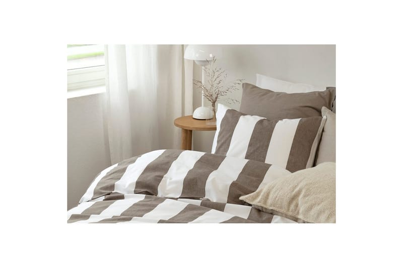 Påslakanset Enkelsäng 2-Dels Block stripe - Brun - Textilier & mattor - Sängkläder - Bäddset & påslakanset