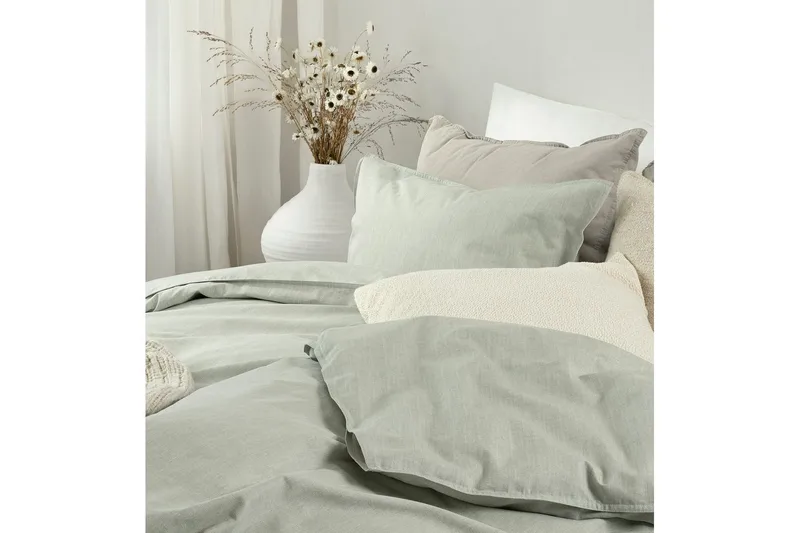 Påslakanset Enkelsäng 2-Dels Chambray Grön - Textilier & mattor - Sängkläder - Bäddset & påslakanset