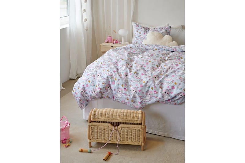 Påslakanset Enkelsäng 2-Dels Enhörning - Blå - Textilier & mattor - Sängkläder - Täcke - Enkeltäcke