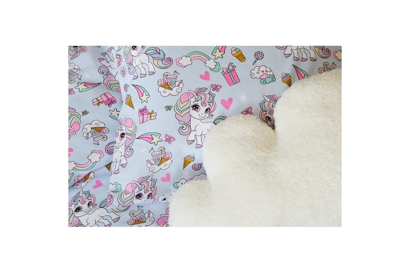 Påslakanset Enkelsäng 2-Dels Enhörning - Blå - Textilier & mattor - Sängkläder - Bäddset & påslakanset