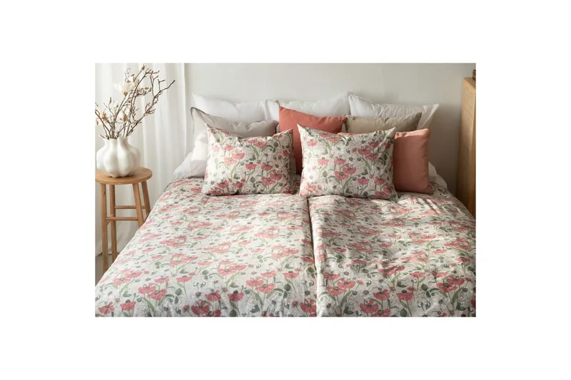 Påslakanset Enkelsäng 2-Dels Fleur - Rosa - Textilier & mattor - Sängkläder - Bäddset & påslakanset