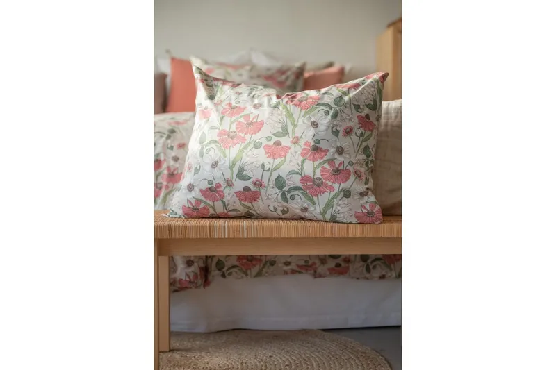 Påslakanset Enkelsäng 2-Dels Fleur - Rosa - Textilier & mattor - Sängkläder - Bäddset & påslakanset