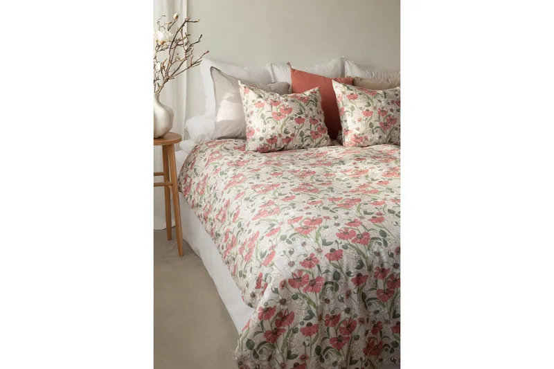 Påslakanset Enkelsäng 2-Dels Fleur - Rosa - Textilier & mattor - Sängkläder - Bäddset & påslakanset