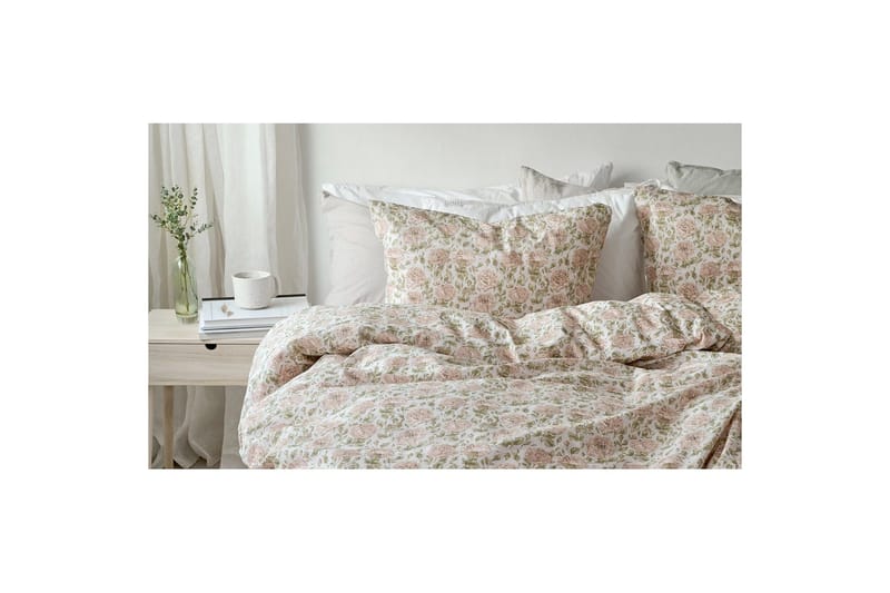 Påslakanset Enkelsäng 2-Dels Irma Flower Rosa - Textilier & mattor - Sängkläder - Bäddset & påslakanset