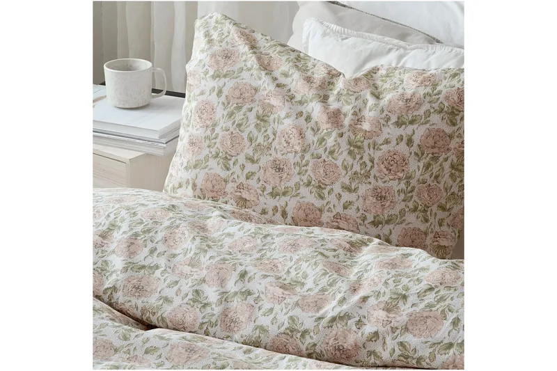 Påslakanset Enkelsäng 2-Dels Irma Flower Rosa - Textilier & mattor - Sängkläder - Bäddset & påslakanset