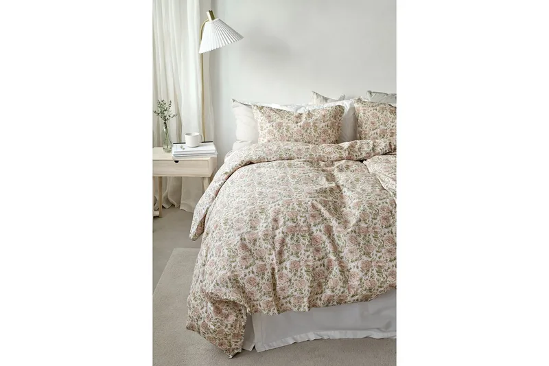 Påslakanset Enkelsäng 2-Dels Irma Flower Rosa - Textilier & mattor - Sängkläder - Bäddset & påslakanset