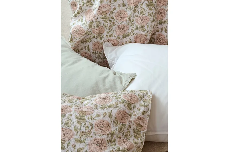 Påslakanset Enkelsäng 2-Dels Irma Flower Rosa - Textilier & mattor - Sängkläder - Bäddset & påslakanset