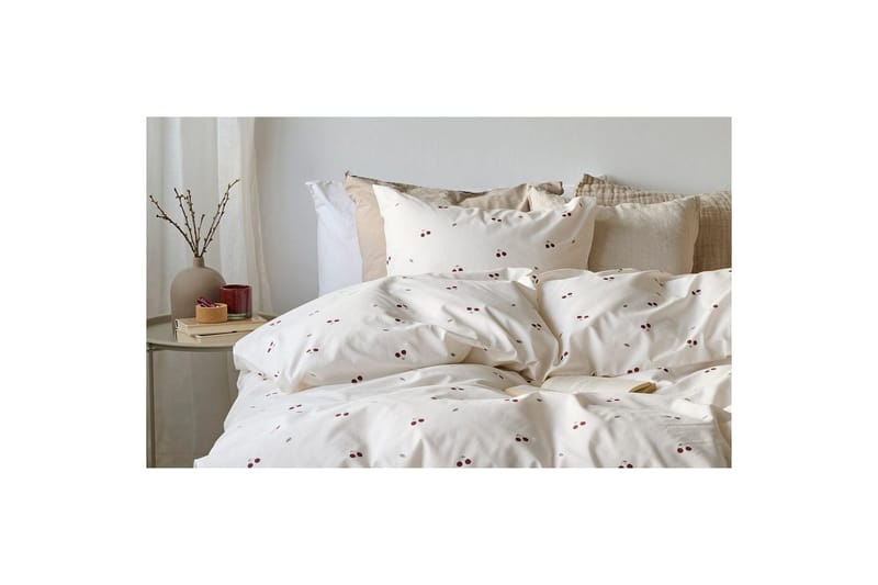 Påslakanset Enkelsäng 2-Dels Körsbär Sand - Textilier & mattor - Sängkläder - Bäddset & påslakanset