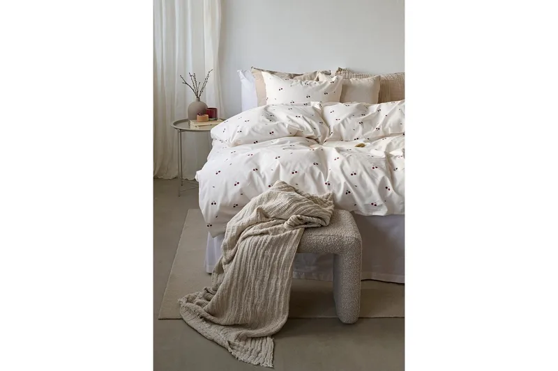 Påslakanset Enkelsäng 2-Dels Körsbär Sand - Textilier & mattor - Sängkläder - Bäddset & påslakanset