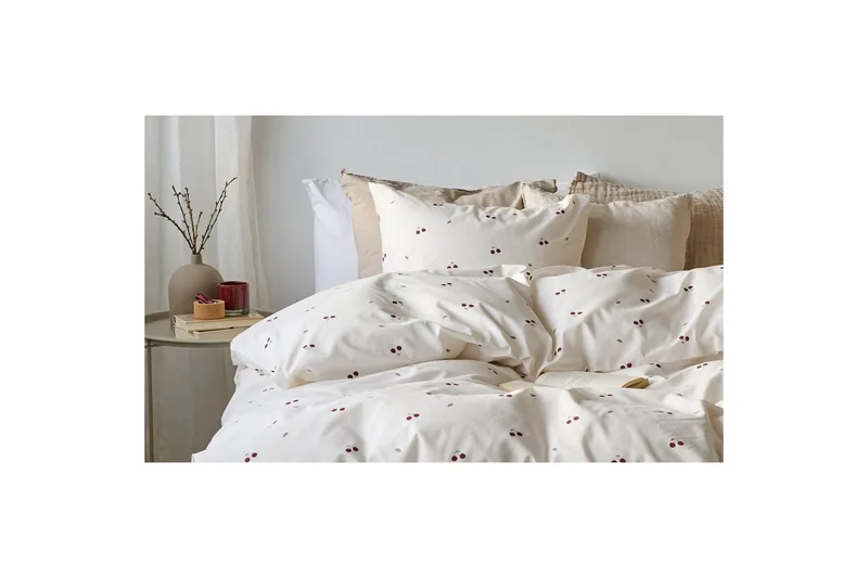 Påslakanset Enkelsäng 2-Dels Körsbär Sand - Textilier & mattor - Sängkläder - Bäddset & påslakanset
