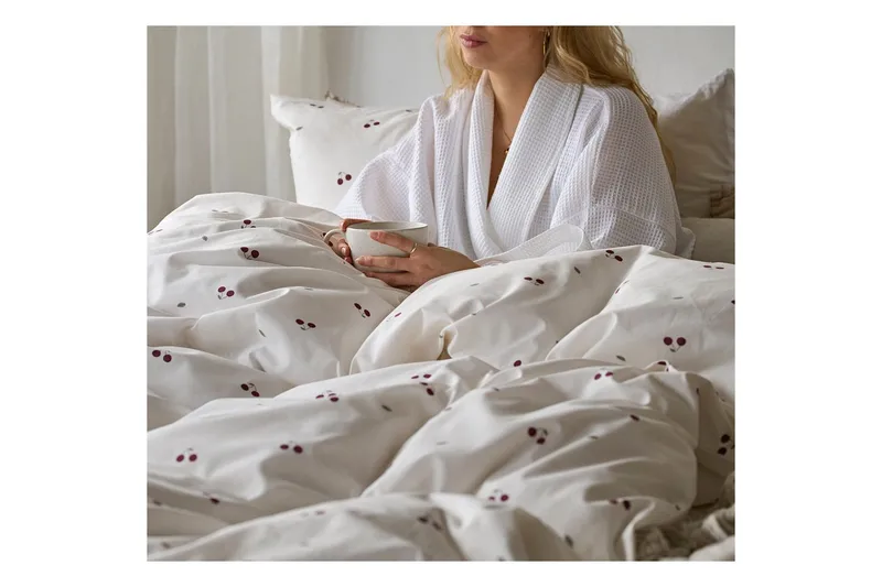 Påslakanset Enkelsäng 2-Dels Körsbär Sand - Textilier & mattor - Sängkläder - Bäddset & påslakanset