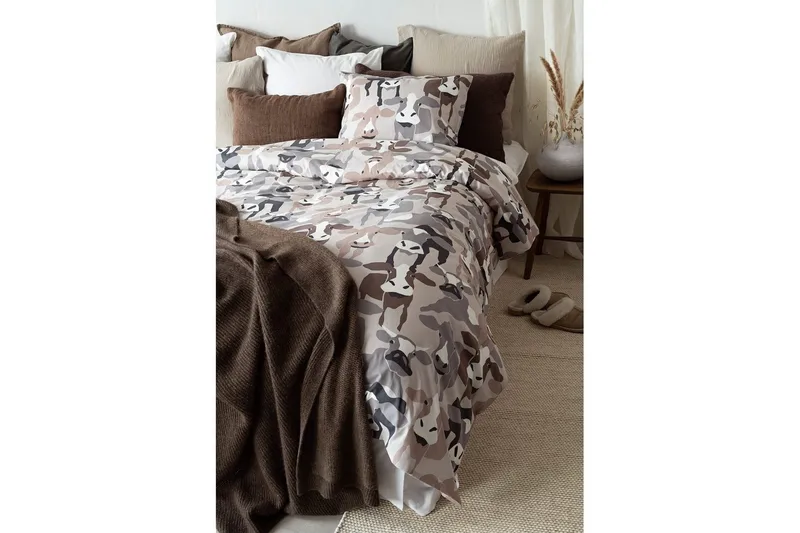 Påslakanset Enkelsäng 2-Dels Kossor Sand - Textilier & mattor - Sängkläder - Bäddset & påslakanset