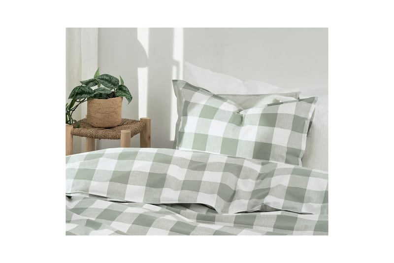 Påslakanset Enkelsäng 2-Dels Ruta Grön - Textilier & mattor - Sängkläder - Bäddset & påslakanset