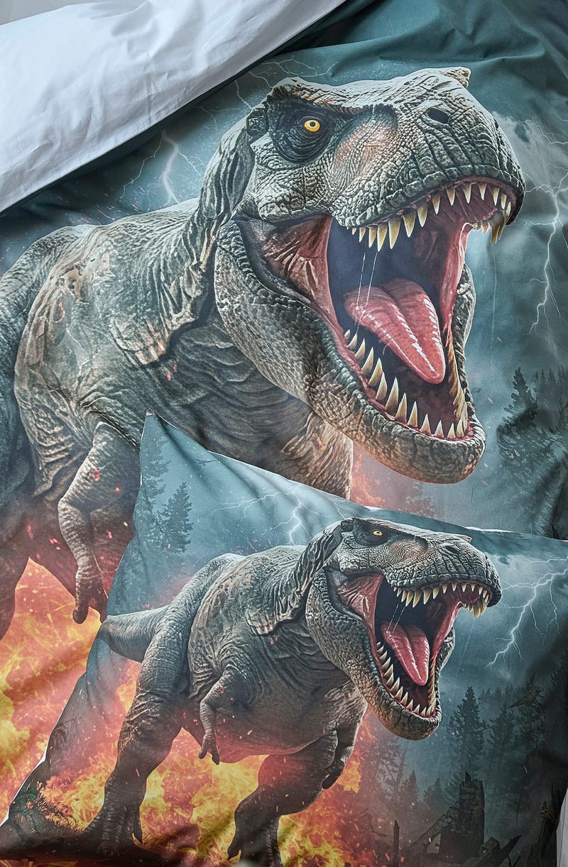 Påslakanset Enkelsäng 2-Dels Set Dinosaur - Textilier & mattor - Sängkläder - Bäddset & påslakanset