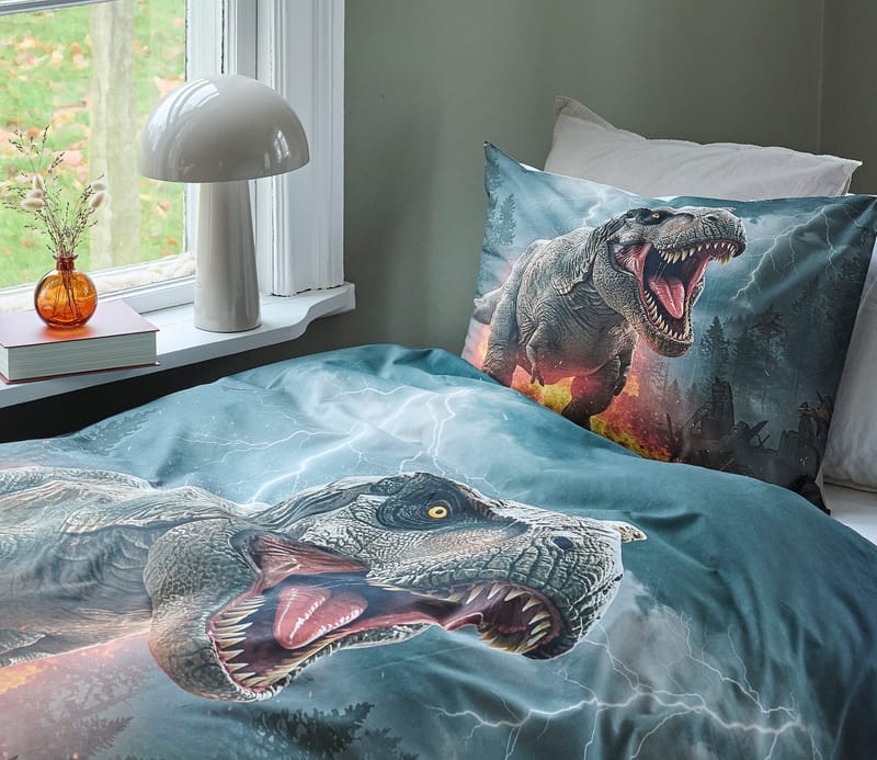 Påslakanset Enkelsäng 2-Dels Set Dinosaur - Textilier & mattor - Sängkläder - Bäddset & påslakanset