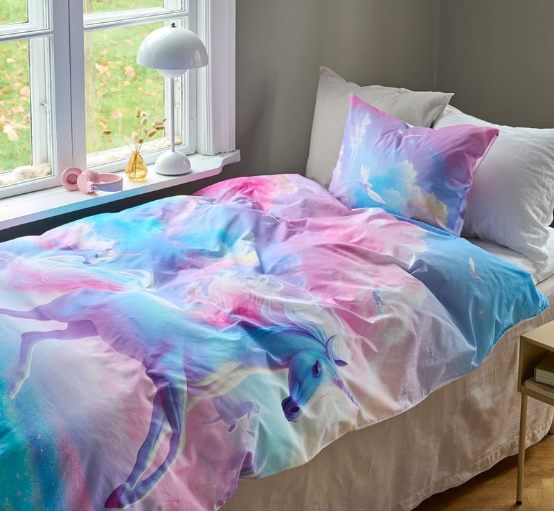 Påslakanset Enkelsäng 2-Dels Set Unicorns - Textilier & mattor - Sängkläder - Bäddset & påslakanset