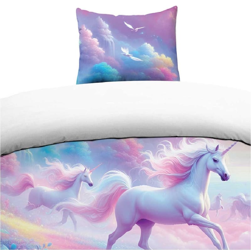 Påslakanset Enkelsäng 2-Dels Set Unicorns