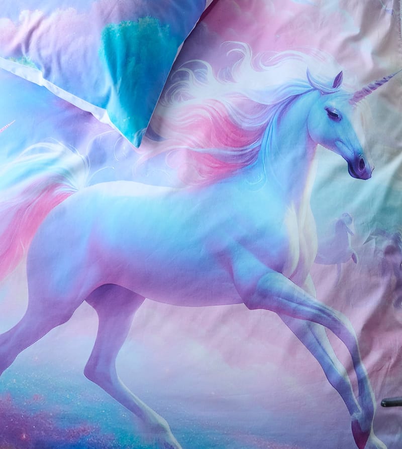 Påslakanset Enkelsäng 2-Dels Set Unicorns - Textilier & mattor - Sängkläder - Bäddset & påslakanset