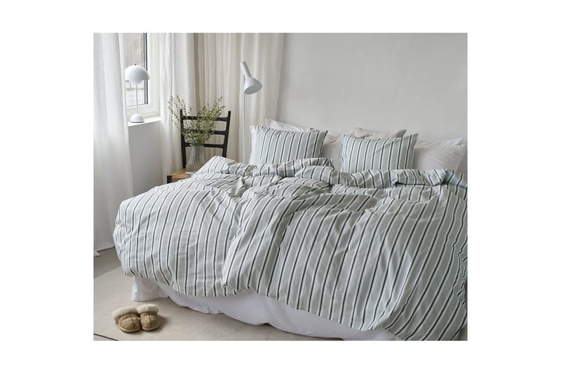 Påslakanset Enkelsäng 2-Dels Sunnan Rand - Grön - Textilier & mattor - Sängkläder - Bäddset & påslakanset