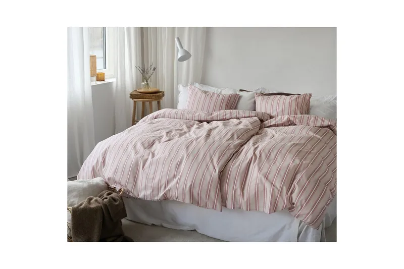 Påslakanset Enkelsäng 2-Dels Sunnan Rand - Rosa - Textilier & mattor - Sängkläder - Bäddset & påslakanset