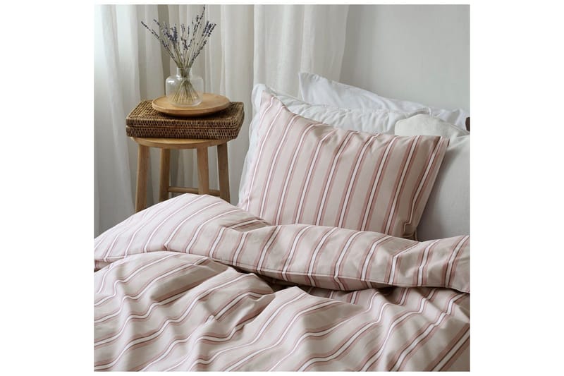 Påslakanset Enkelsäng 2-Dels Sunnan Rand - Rosa - Textilier & mattor - Sängkläder - Bäddset & påslakanset