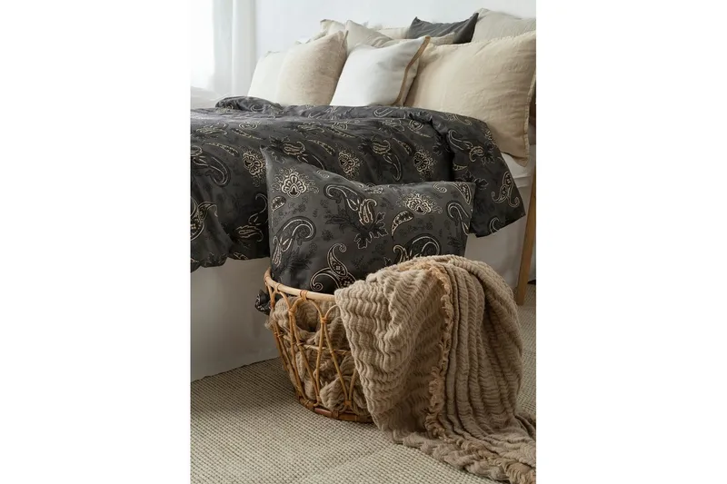 Påslakanset Enkelsäng 2-Dels Tilly - Svart - Textilier & mattor - Sängkläder - Bäddset & påslakanset