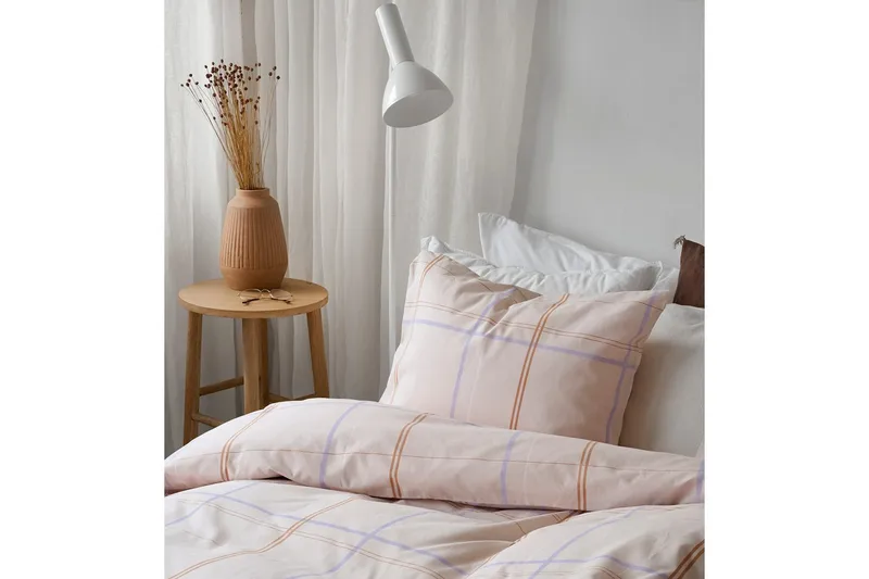 Påslakanset Enkelsäng 2-Dels Tyra Ruta - Lila - Textilier & mattor - Sängkläder - Bäddset & påslakanset